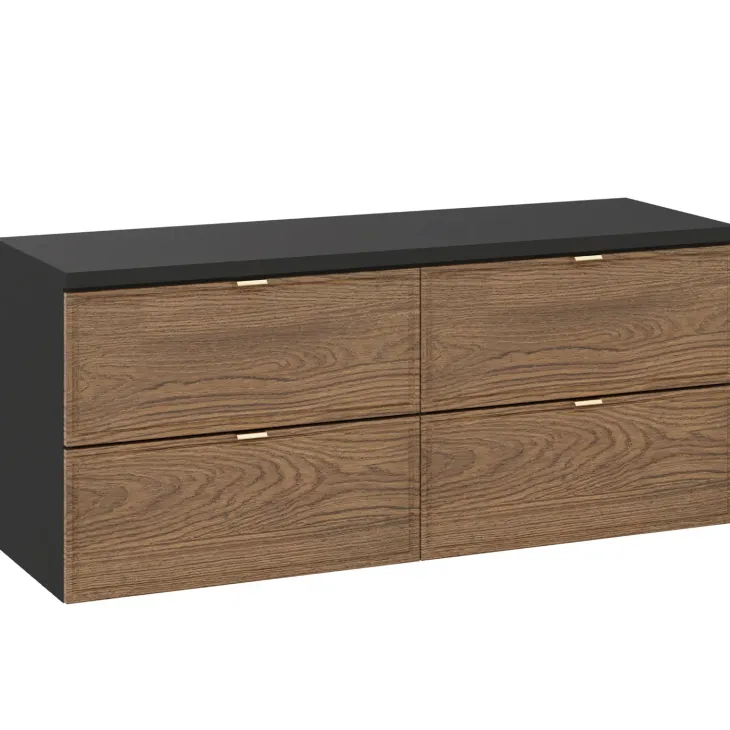 Mobile bagno sospeso 120cm 4 cassetti noce Walnuts
