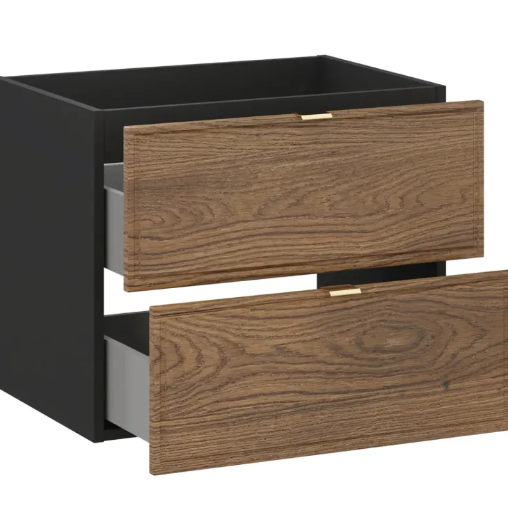 Mobile bagno sospeso 60cm 2 cassetti noce Walnuts