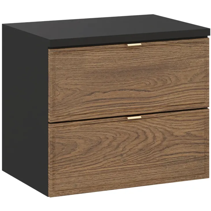 Mobile bagno sospeso 60cm 2 cassetti noce Walnuts