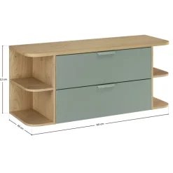 Mobile bagno sospeso 120cm 2 cassetti verde salvia rovere Speranza