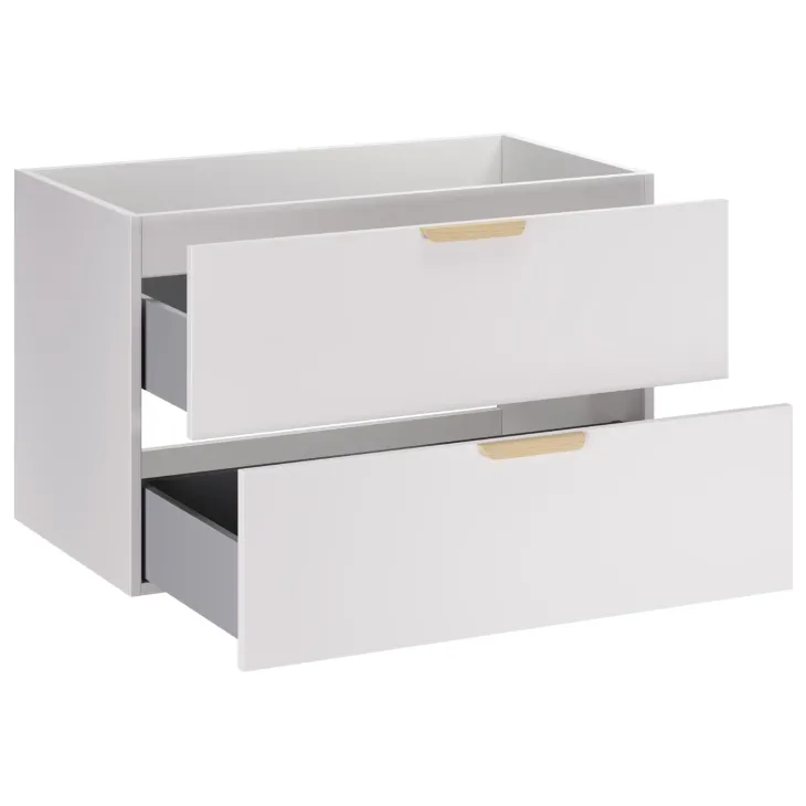 Mobile bagno sospeso 120cm 2 cassetti bianco rovere Speranza