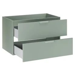 Mobile bagno sospeso 120cm 2 cassetti e vani verde salvia rovere Speranza