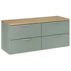 Mobile bagno sospeso 120cm 4 cassetti verde salvia rovere Speranza