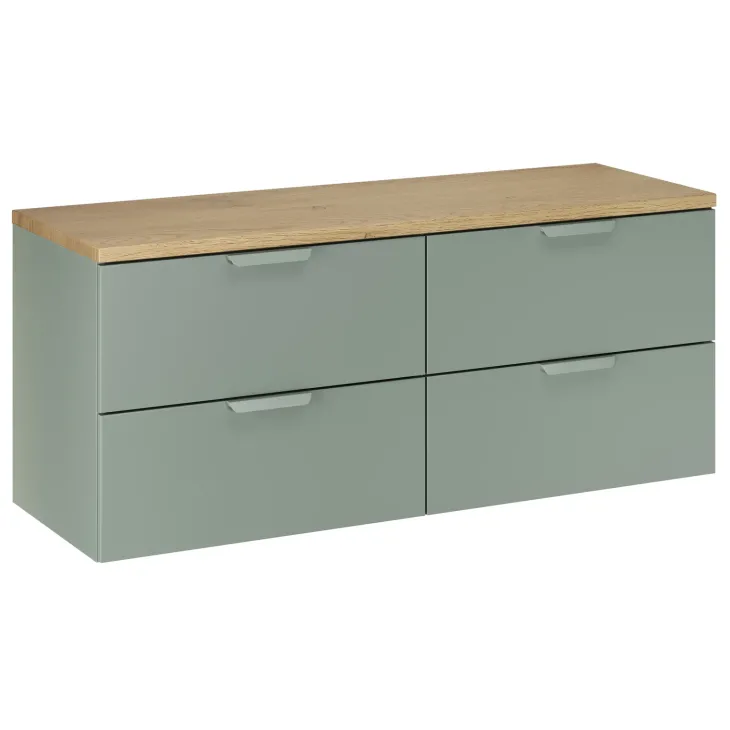 Mobile bagno sospeso 120cm 4 cassetti verde salvia rovere Speranza