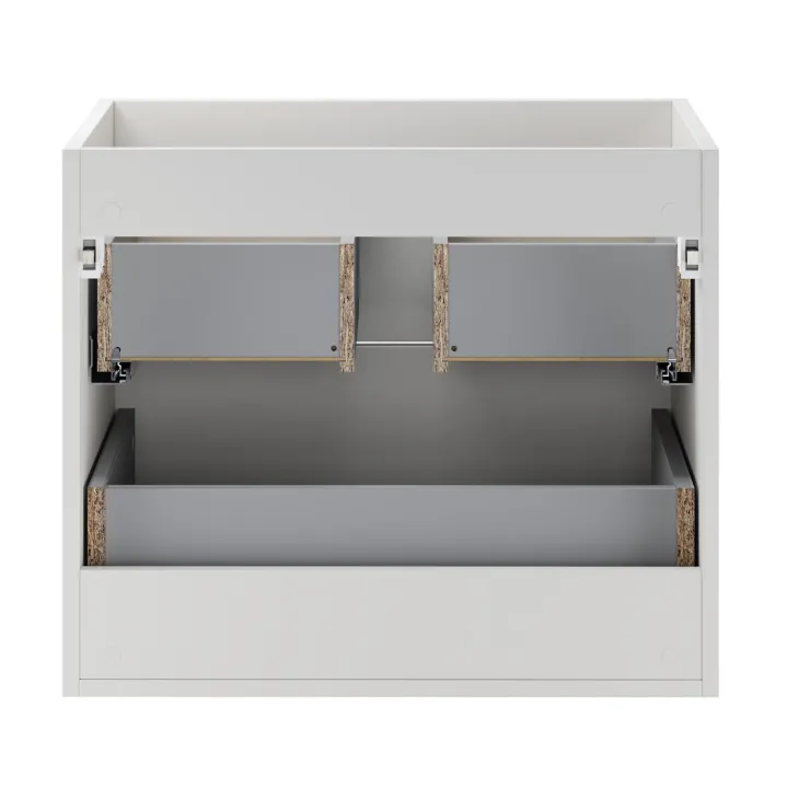 Mobile bagno sospeso 80cm 2 cassetti e vani bianco rovere Speranza