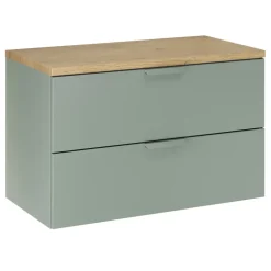 Mobile bagno sospeso 80cm 2 cassetti verde salvia rovere Speranza
