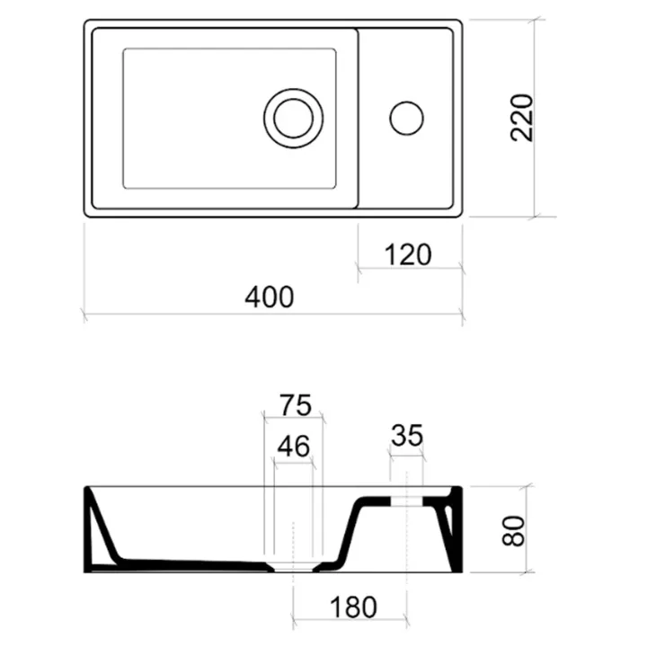 Mobile bagno sospeso 40cm cm con lavabo quercia antracite Limpid