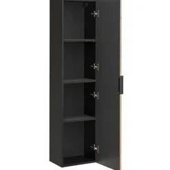 Mobile bagno sospeso 120cm cm con 2 lavabi da incasso, 2 specchi, colonna e cubotti quercia antracite Limpid