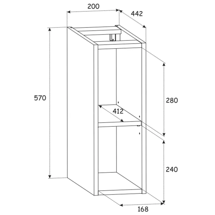 Mobile bagno sospeso 80cm cm con lavabo, specchio, colonna e cubotti quercia antracite Limpid