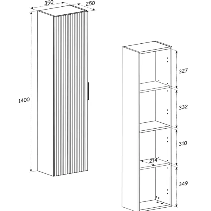 Mobile bagno sospeso 120cm cm con 2 lavabi da appoggio, 2 specchi, colonna e cubotti quercia antracite Limpid