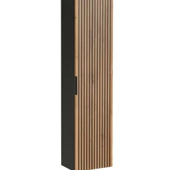 Mobile bagno sospeso 120cm cm con 2 lavabi da appoggio, 2 specchi, colonna e cubotti quercia antracite Limpid