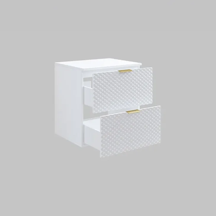 Mobile bagno sospeso 61cm con colonna bianco frontali decorati Konny