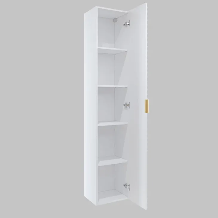 Mobile bagno sospeso 61cm con colonna bianco frontali decorati Konny