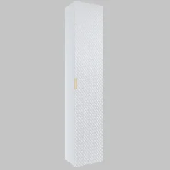 Mobile bagno sospeso 61cm con colonna bianco frontali decorati Konny