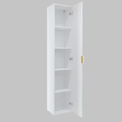 Mobile bagno sospeso 80cm con colonna bianco frontali decorati Konny