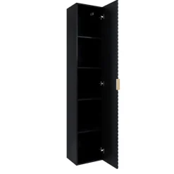 Mobile bagno sospeso 80cm con colonna nero frontali decorati Konny