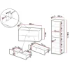 Mobile bagno sospeso 80cm con colonna 2 cassetti bianco Bursa 2