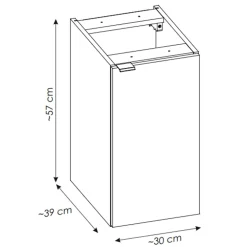 Mobile bagno sospeso 90cm con colonna rovere Rovery