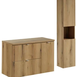 Mobile bagno sospeso 90cm con colonna rovere Rovery