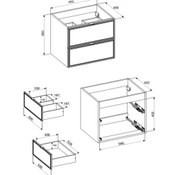 Mobile bagno sospeso 60cm con colonna noce Walnuts