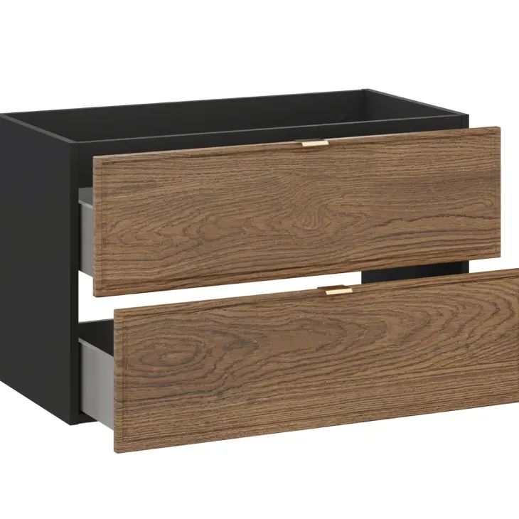 Mobile bagno sospeso 80cm con colonna noce Walnuts