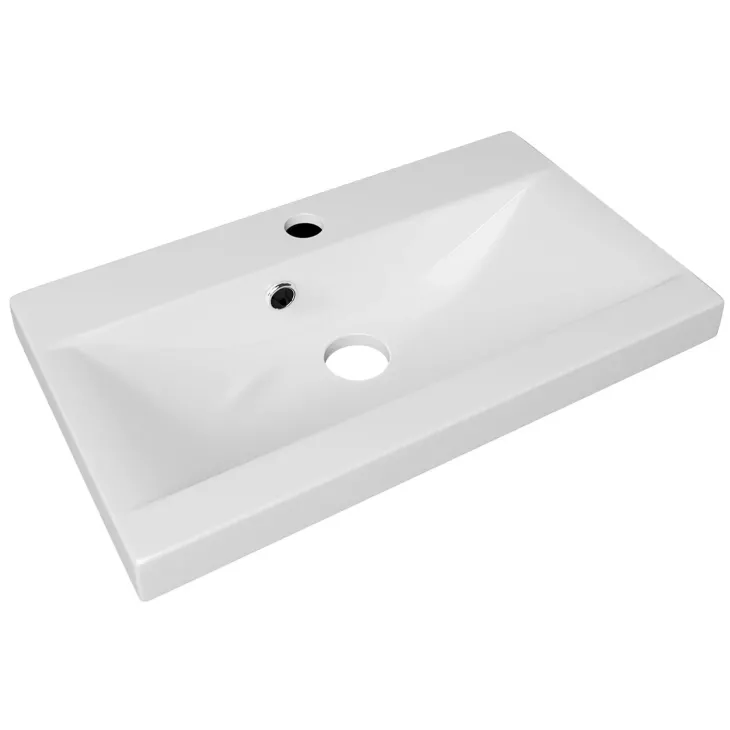 Mobile bagno sospeso 60cm con lavabo, specchio e 2 colonne vetrate rovere grigio Luz