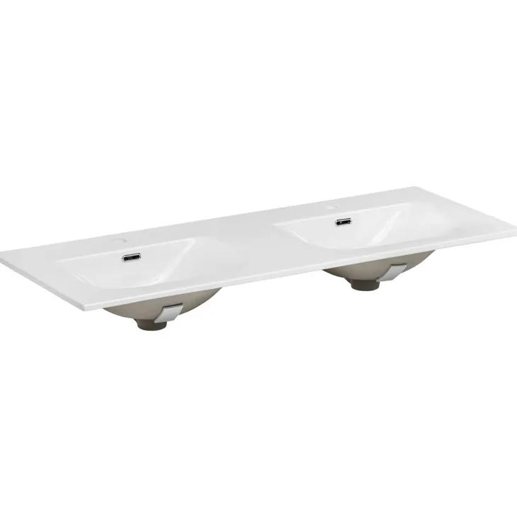 Mobile bagno sospeso 120cm con 2 lavabi da incasso quercia antracite Limpid