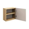 Mobile bagno sospeso 120cm con lavabo, specchio, colonna e 3 pensili beige rovere Swim
