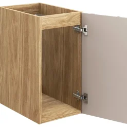 Mobile bagno sospeso 120cm con lavabo, specchio, colonna e 3 pensili beige rovere Swim