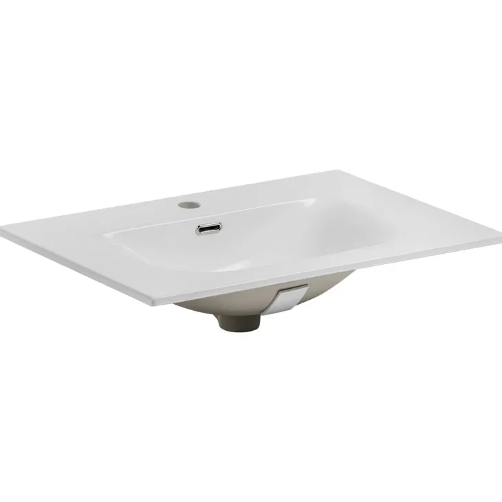 Mobile bagno sospeso 80cm con lavabo 2 cassetti noce Walnuts