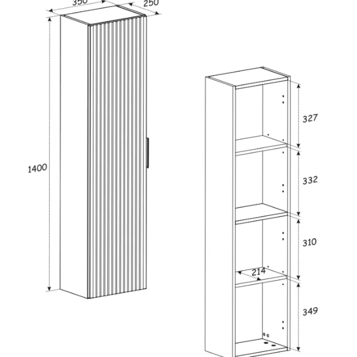 Mobile bagno sospeso 120 cm con 2 lavabi da incasso, 2 specchi e colonna quercia antracite Limpid