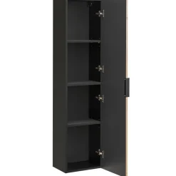 Mobile bagno sospeso 120 cm con 2 lavabi da incasso, 2 specchi e colonna quercia antracite Limpid