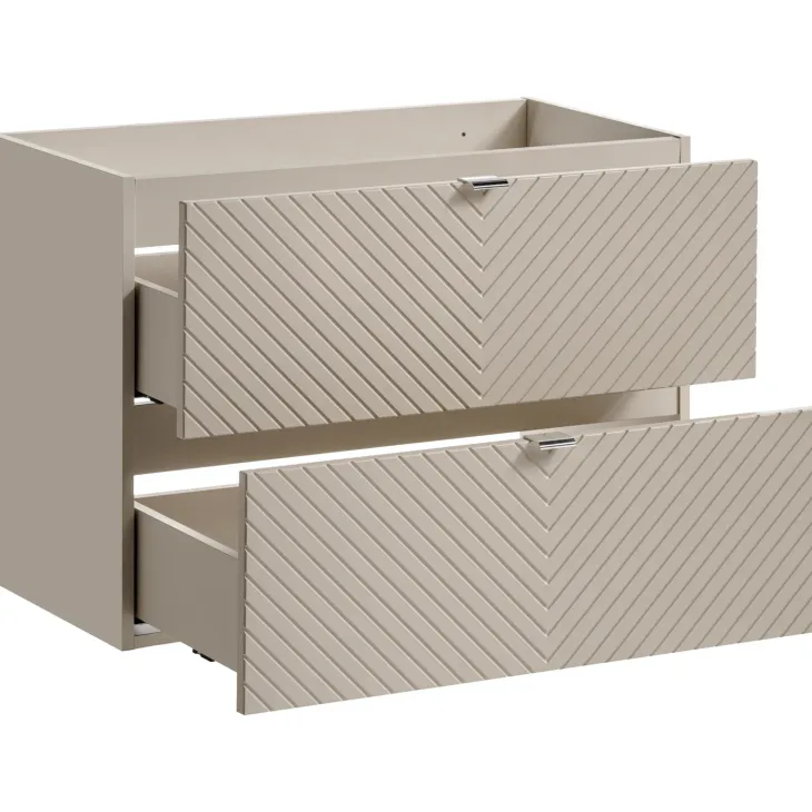 Mobile bagno sospeso 80cm con lavabo 2 cassetti beige cashmere Neutry