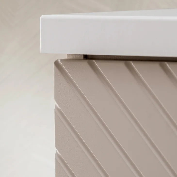Mobile bagno sospeso 80cm con lavabo 2 cassetti beige cashmere Neutry