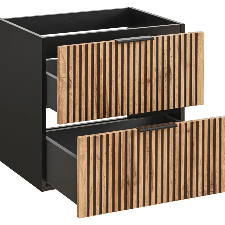 Mobile bagno sospeso 60 cm con lavabo quercia antracite Limpid