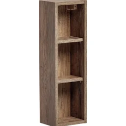 Mobile bagno sospeso 100cm con lavabo, mobile specchio e colonna grigio quercia Serif