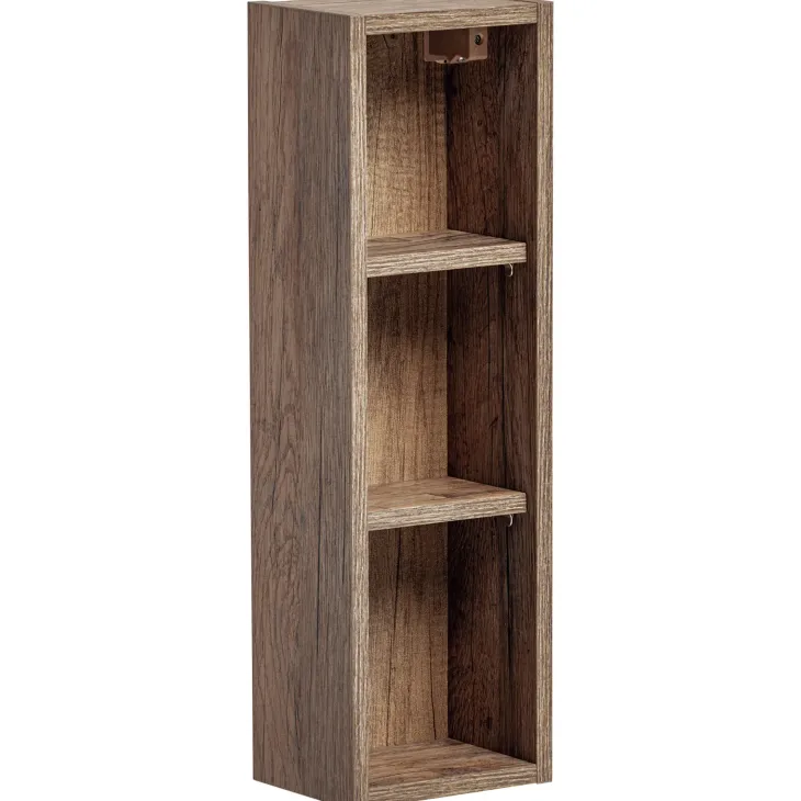 Mobile bagno sospeso 100cm con lavabo, mobile specchio e colonna grigio quercia Serif