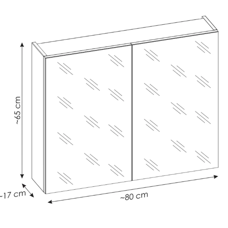Mobile bagno sospeso 100cm con lavabo, mobile specchio e colonna grigio quercia Serif