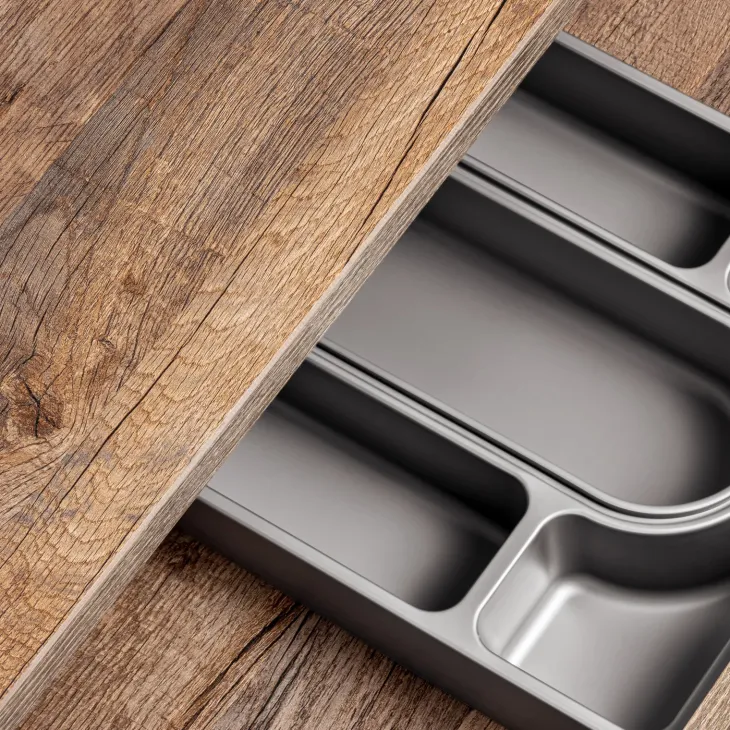 Mobile bagno sospeso 60cm con lavabo, mobile specchio e colonna grigio quercia Serif