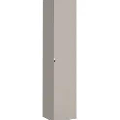 Mobile bagno sospeso 80cm con lavabo, mobile specchio e colonna grigio quercia Serif