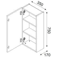 Mobile bagno sospeso 120cm con 2 lavabi, colonna, pensile e base sospesa nero rovere Swim