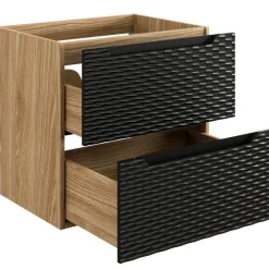 Mobile bagno sospeso 70cm con lavabo da incasso nero rovere Swim