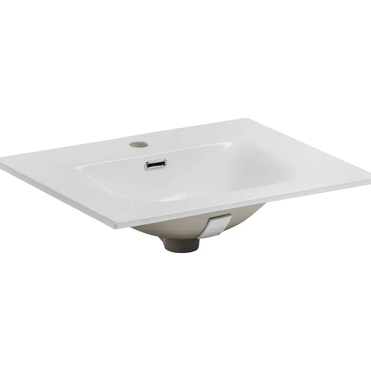 Mobile bagno sospeso 60cm con lavabo da incasso 2 cassetti beige rovere Swim