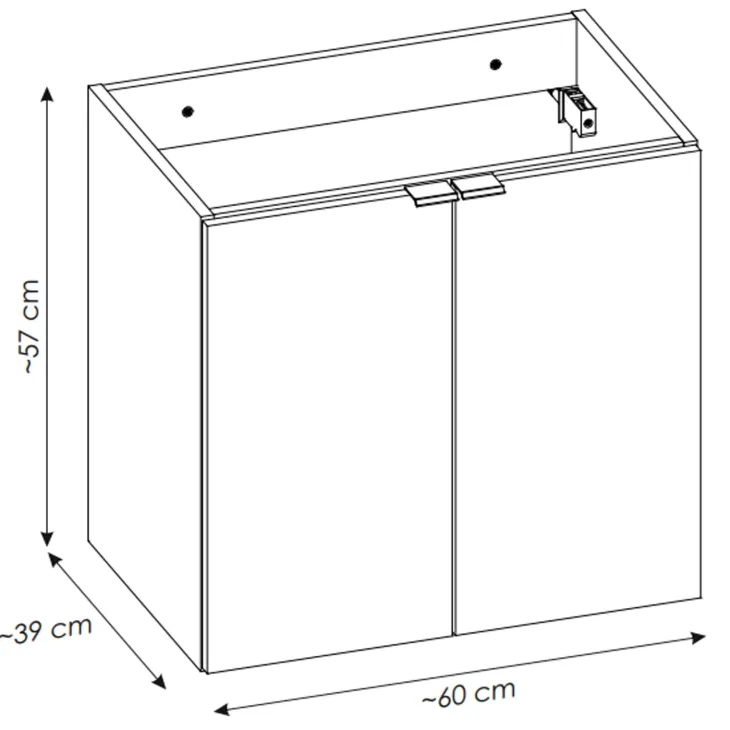 Mobile bagno sospeso 60cm con lavabo e colonna rovere Rovery