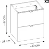Mobile bagno sospeso 100cm con 2 lavabi e colonna rovere Rovery