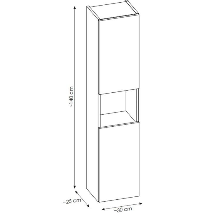 Mobile bagno sospeso 100cm con 2 lavabi e colonna rovere Rovery