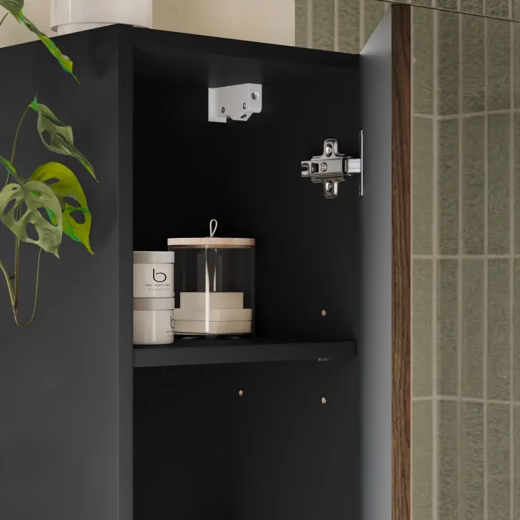 Mobile bagno sospeso 60cm con lavabo e colonna noce Walnuts