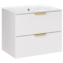 Mobile bagno sospeso 60cm con lavabo 2 cassetti bianco Speranza