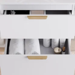 Mobile bagno sospeso 80cm con lavabo 2 cassetti bianco Speranza