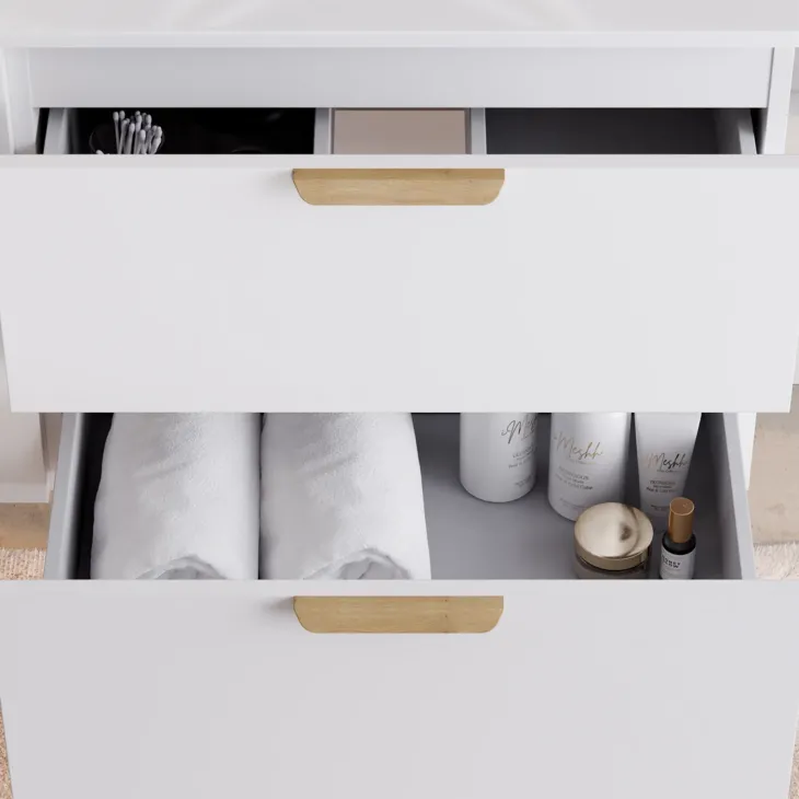 Mobile bagno sospeso 80cm con lavabo 2 cassetti bianco Speranza